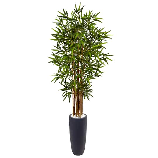 Michaels, 5ft. Bamboo Tree in Gray Cylinder Planter – Category: Trees & Floor Plants